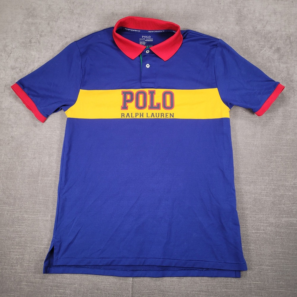 RALPH LAUREN Polo Performance Polo Spellout Slim Fit Polo‎ Shirt Teen XL